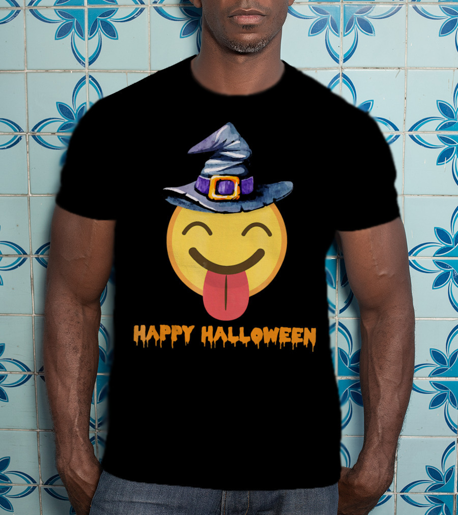 Happy Halloween Witch Hat Emoji T-Shirt