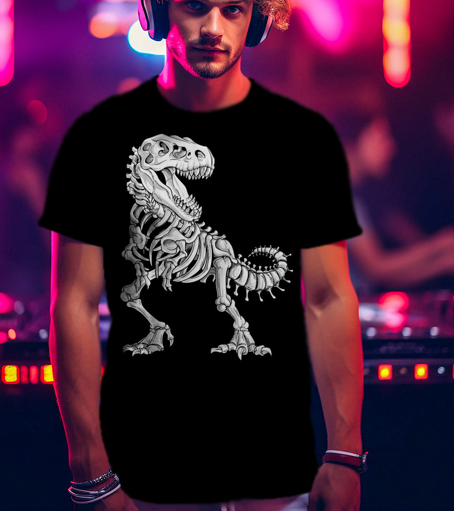 Halloween Dinosaur Skeleton T-Shirt