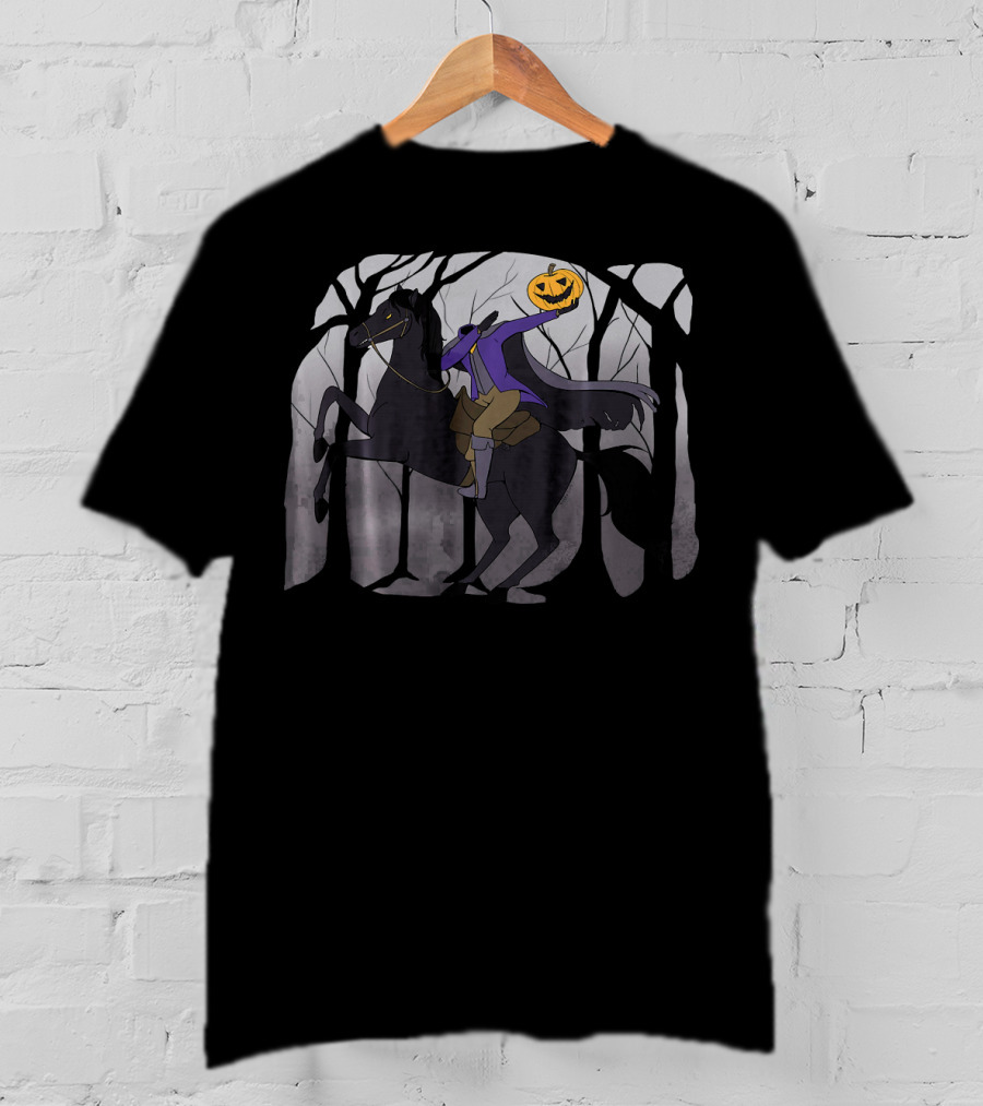 Dabbing Headless Horseman Halloween Pumpkin Jack-O-Lantern Rider T-Shirt