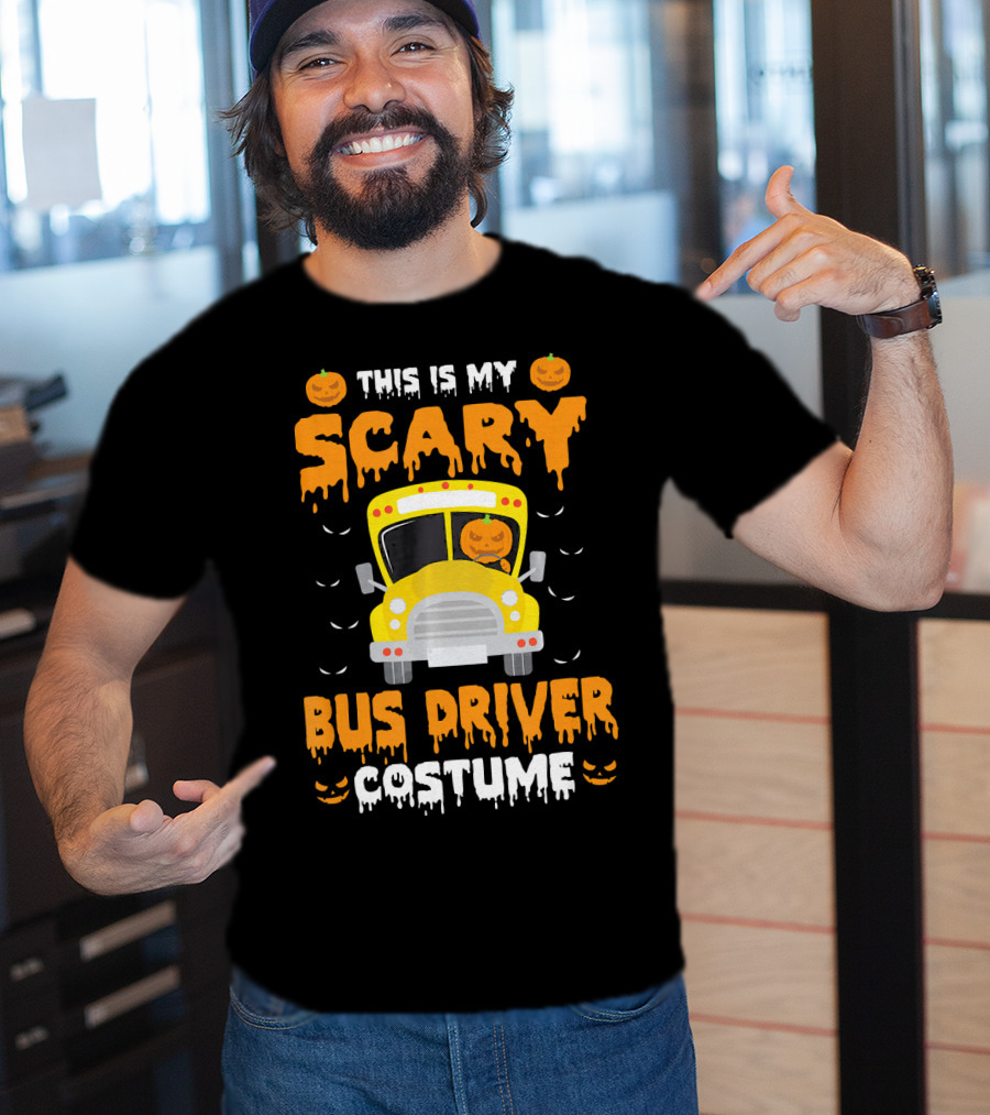 This Is My Scary School Bus Driver Costume Halloween Jack-O'-Lanterns T-Shirt