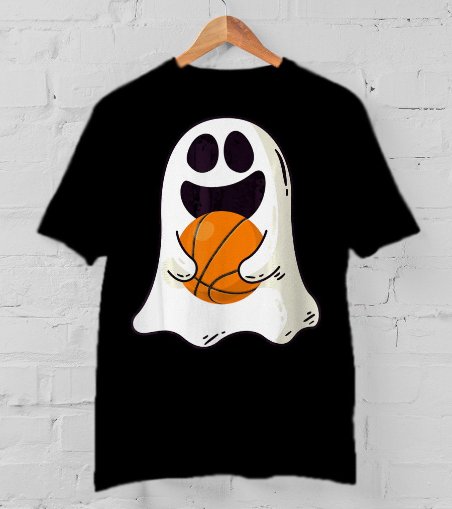 Ghost Basketball Halloween Spirit Dribble T-Shirt