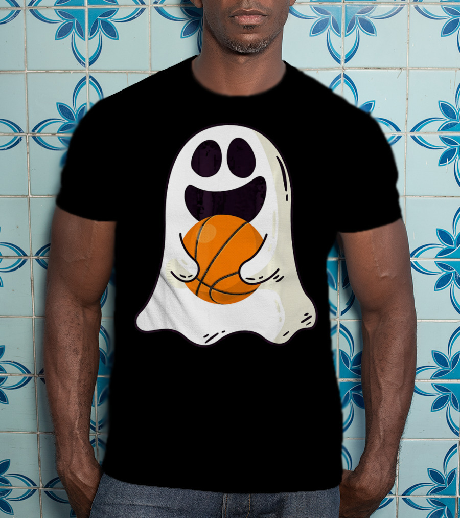 Ghost Basketball Halloween Spirit Dribble T-Shirt