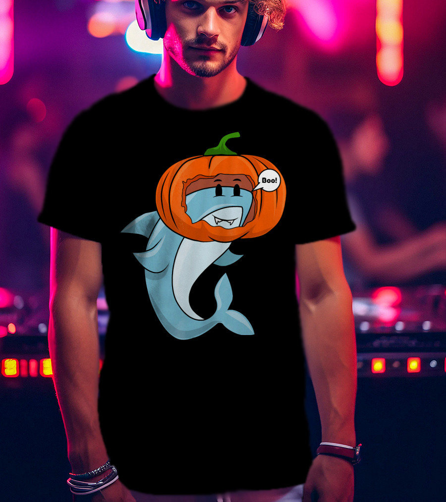 Halloween Boo Pumpkin Shark T-Shirt