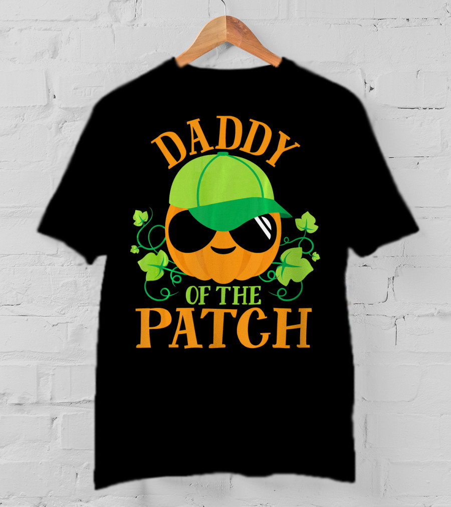 DADDY PUMPKIN OF THE PATCH Green Cap Sunglasses Smiling Pumpkin With Vines T-Shirt