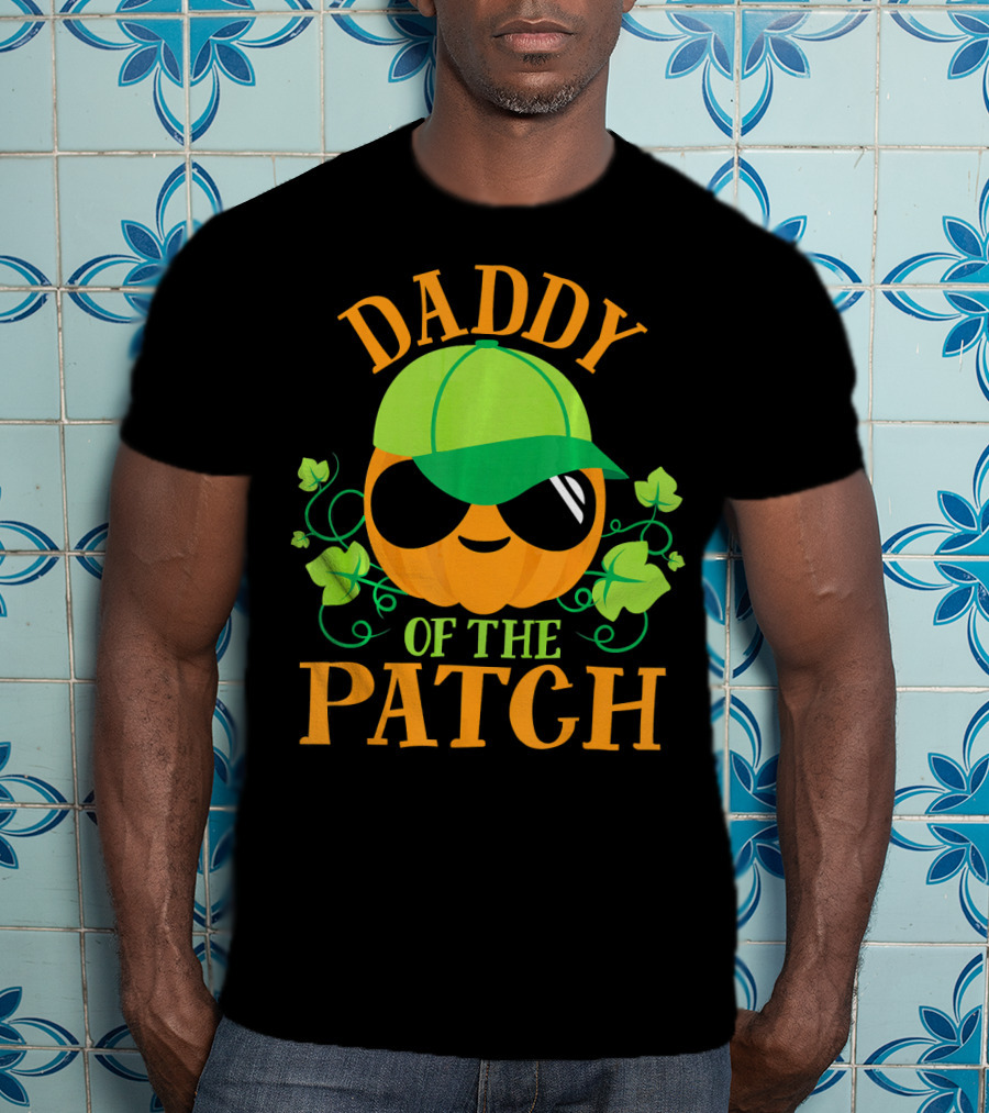 DADDY PUMPKIN OF THE PATCH Green Cap Sunglasses Smiling Pumpkin With Vines T-Shirt