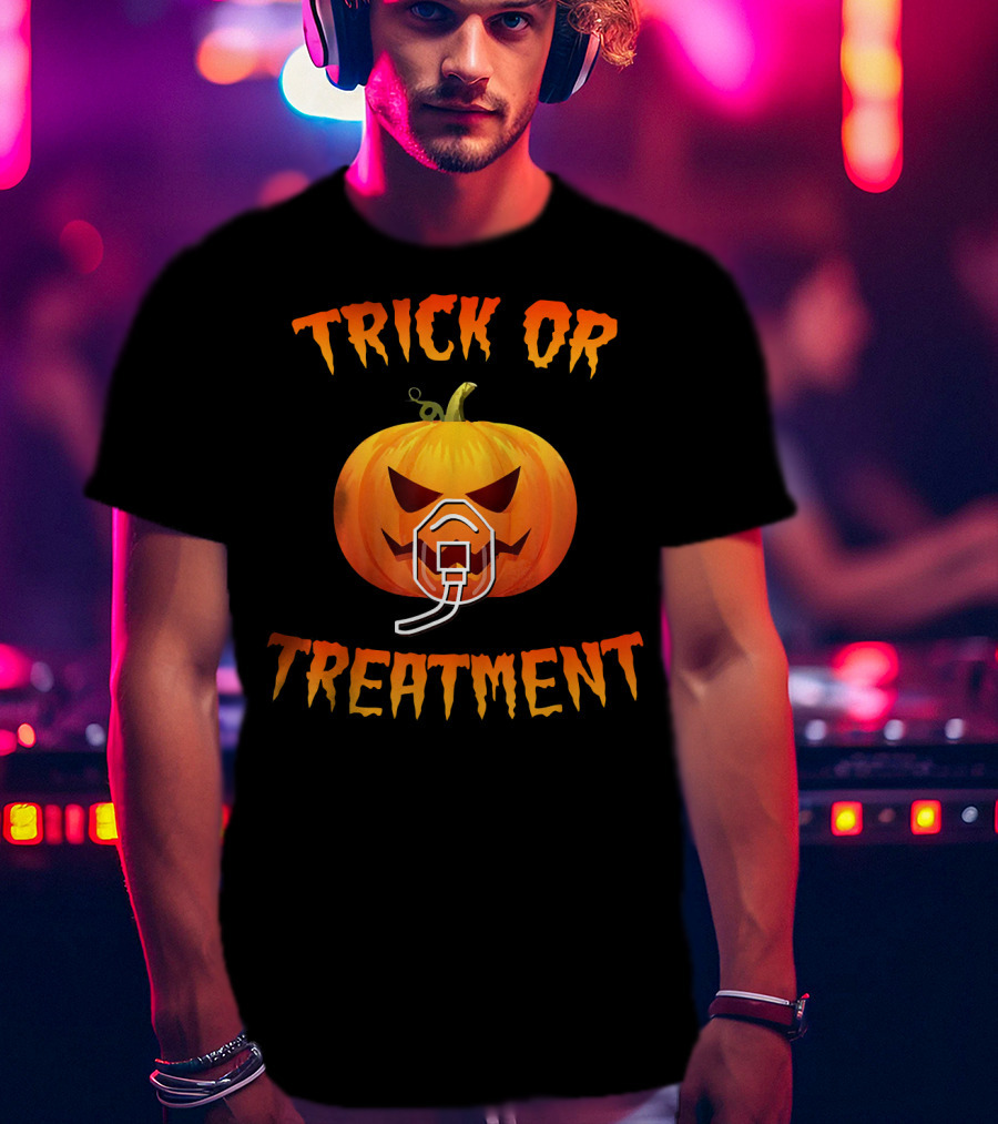 Trick Or Treatment Halloween Respiratory Therapist Pumpkin T-Shirt