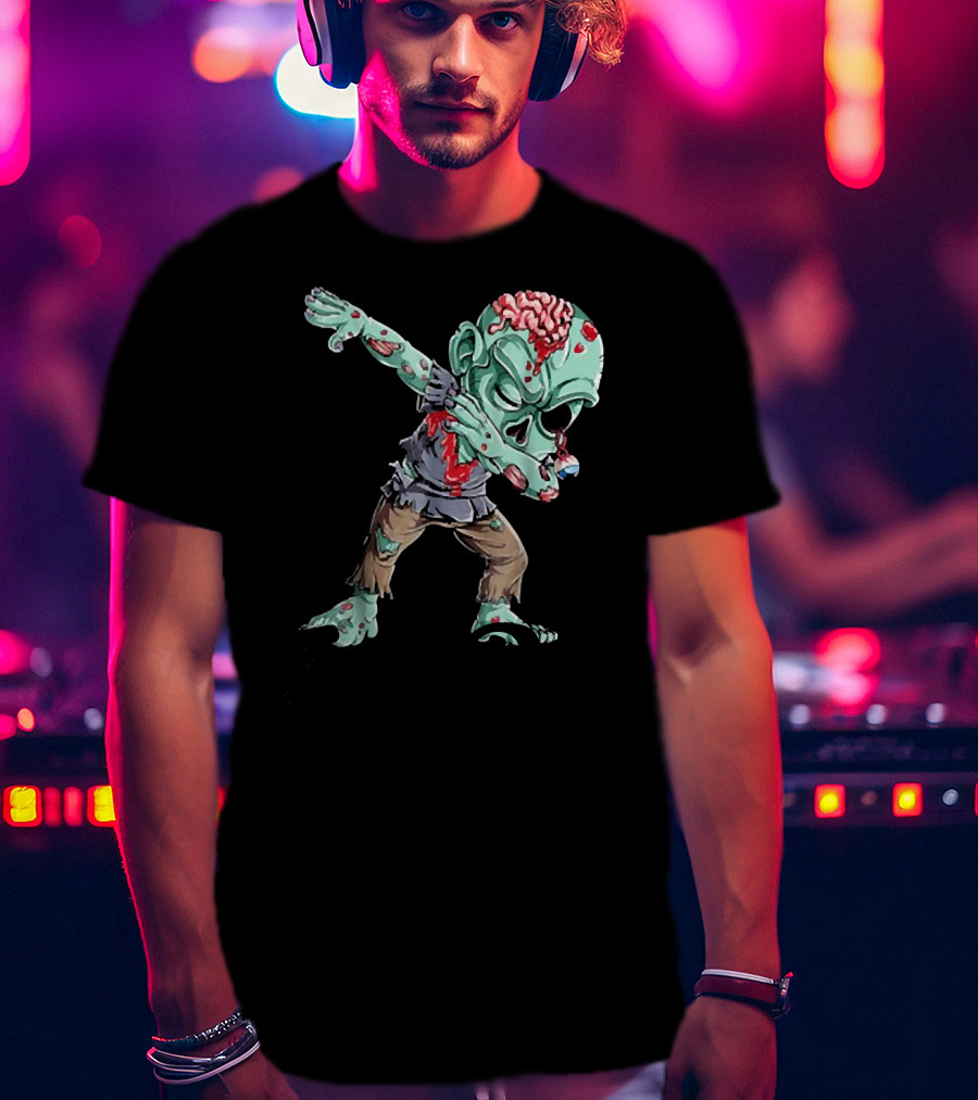 Dabbing Zombie Creepy Halloween Monster Dance T-Shirt