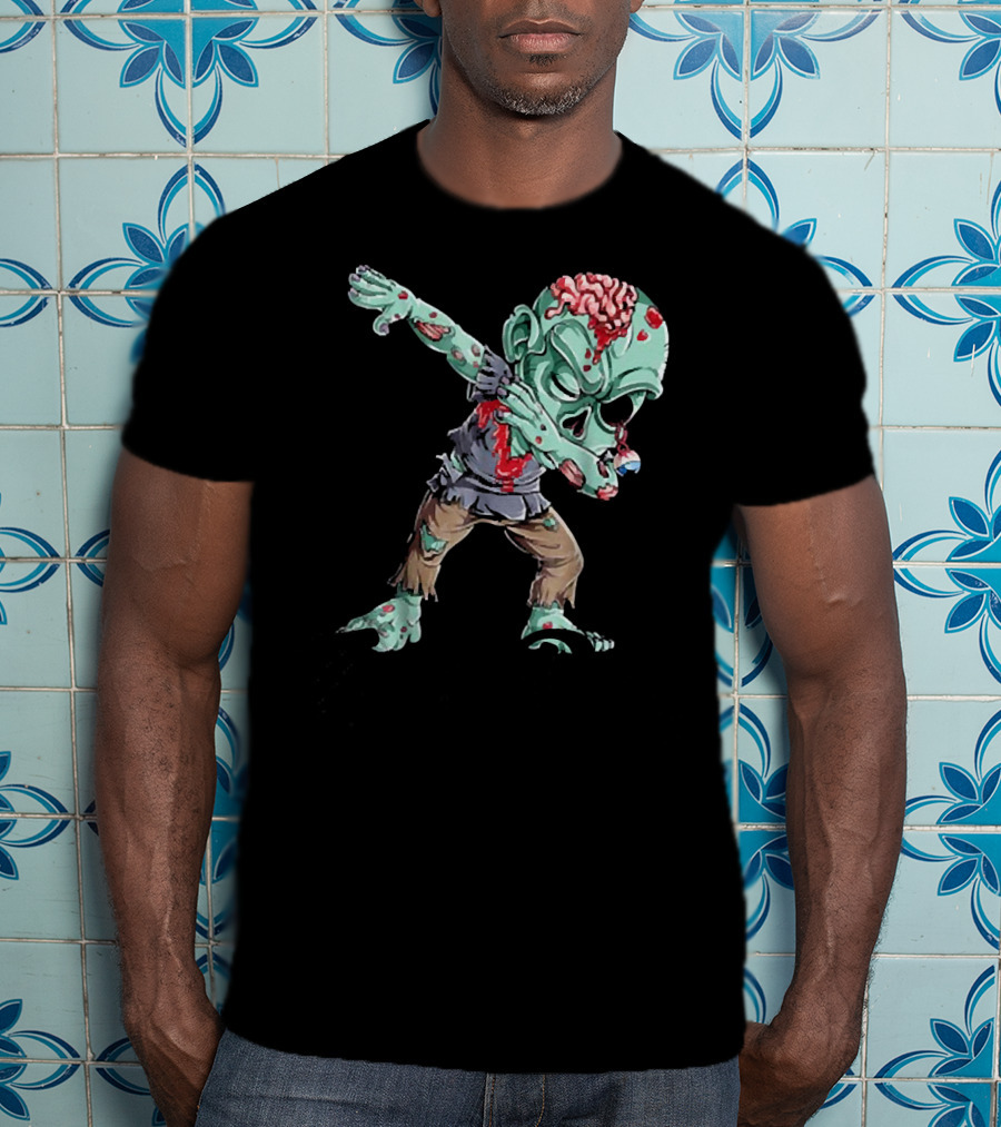 Dabbing Zombie Creepy Halloween Monster Dance T-Shirt