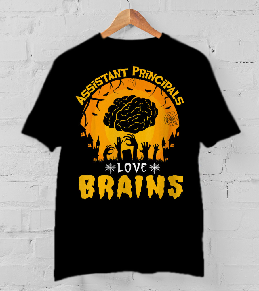 Assistant Principals Love Brains Halloween Zombie T-Shirt