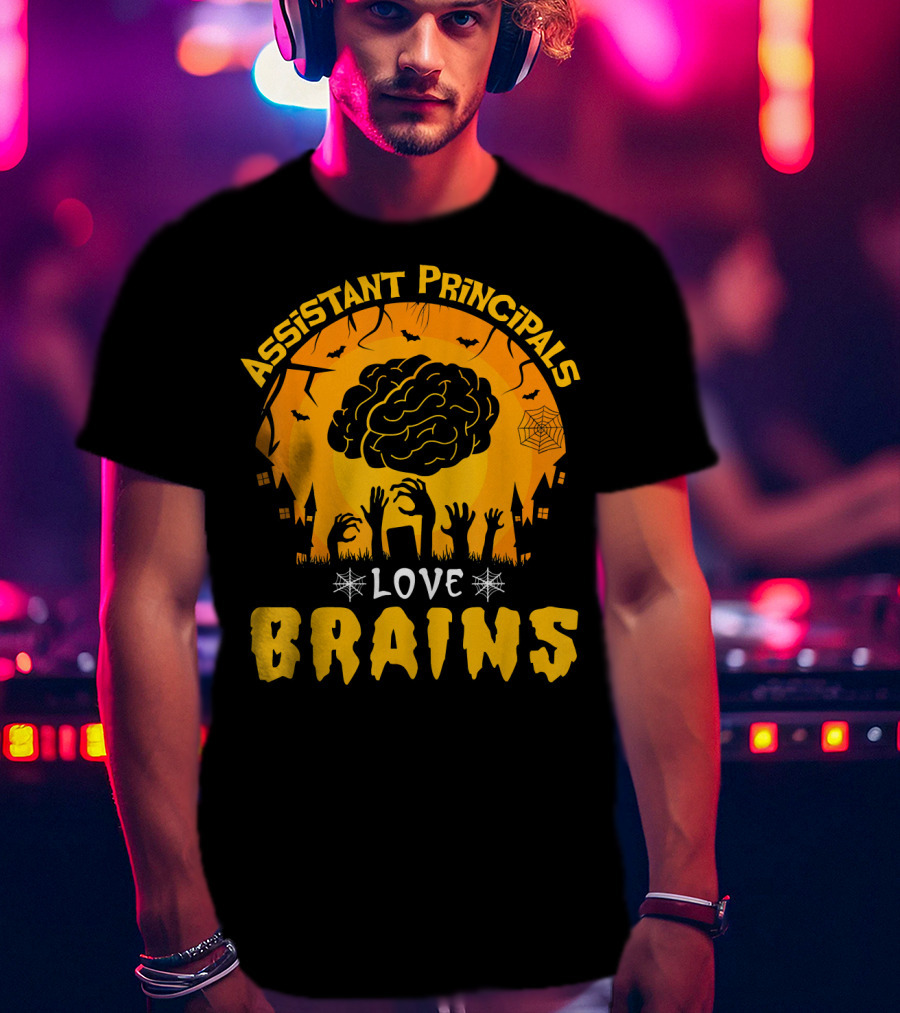 Assistant Principals Love Brains Halloween Zombie T-Shirt
