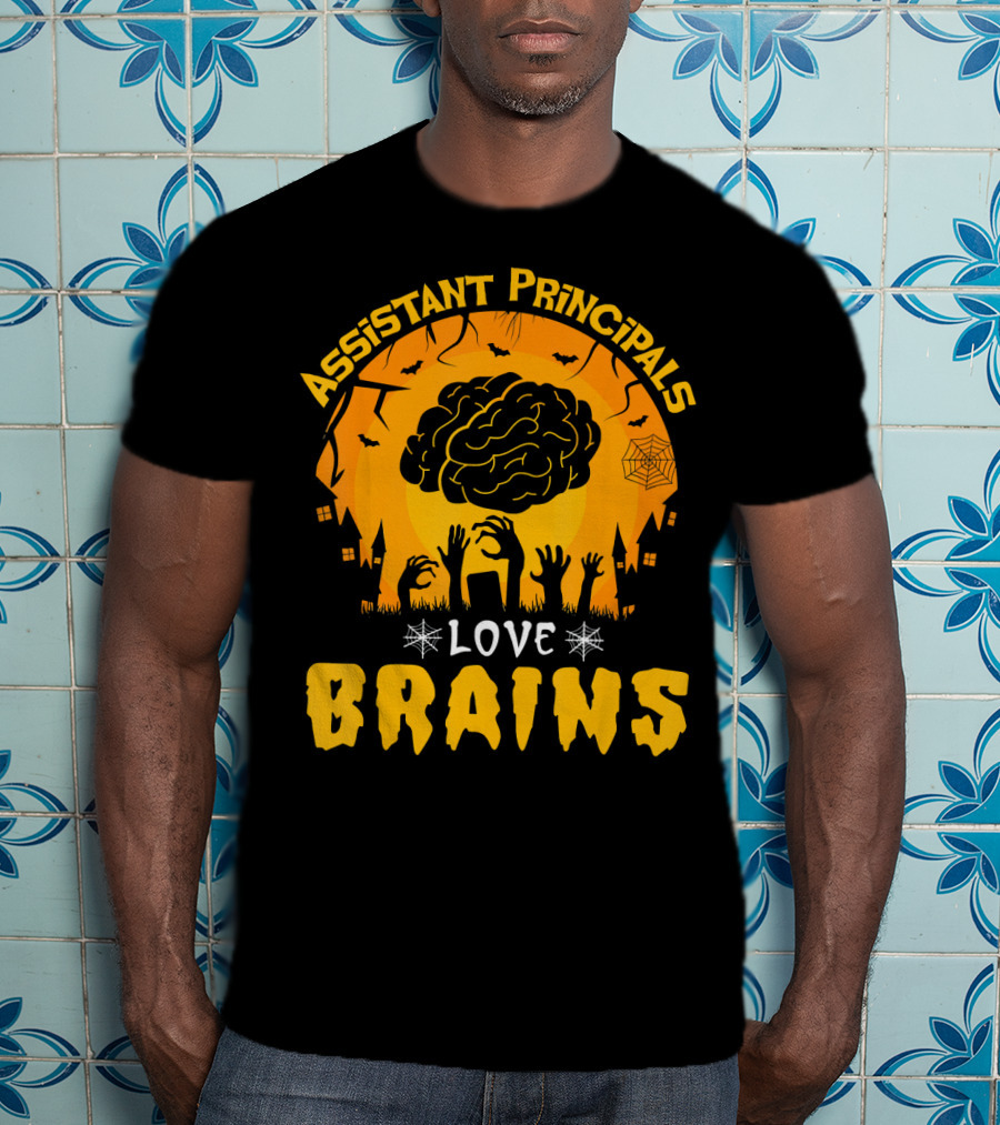 Assistant Principals Love Brains Halloween Zombie T-Shirt