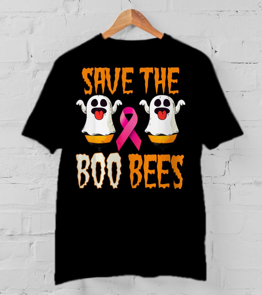 Save The Boo Bees Breast Cancer Awareness Pink Ghosts T-Shirt
