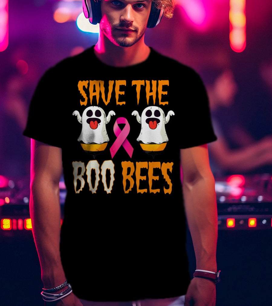 Save The Boo Bees Breast Cancer Awareness Pink Ghosts T-Shirt