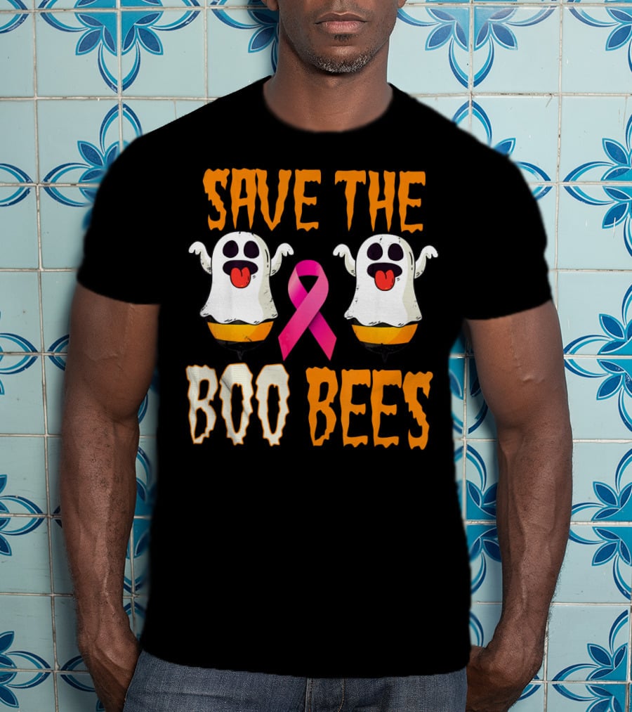 Save The Boo Bees Breast Cancer Awareness Pink Ghosts T-Shirt