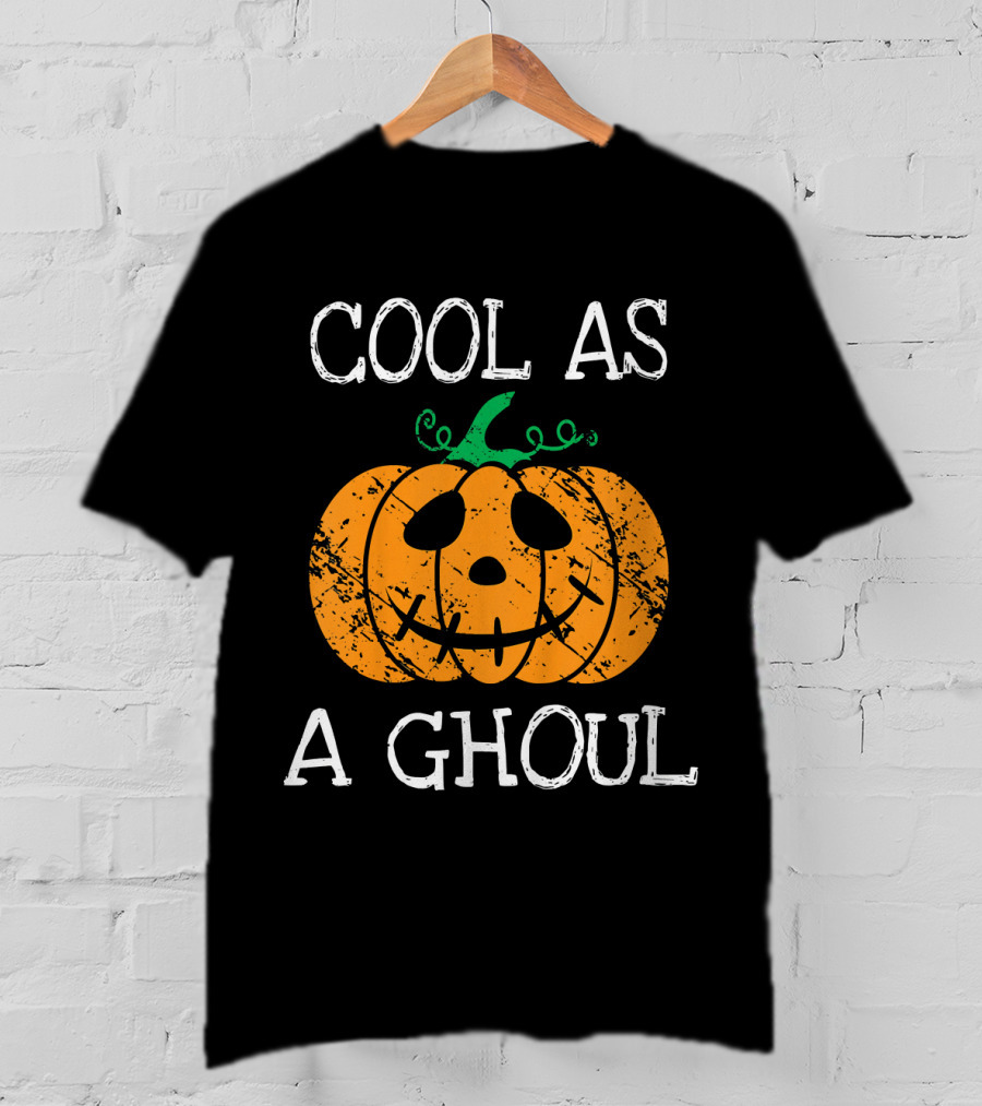 Cool As A Ghoul Kids Cute Pumpkin T-Shirt