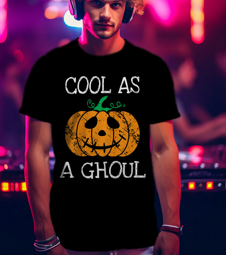Cool As A Ghoul Kids Cute Pumpkin T-Shirt