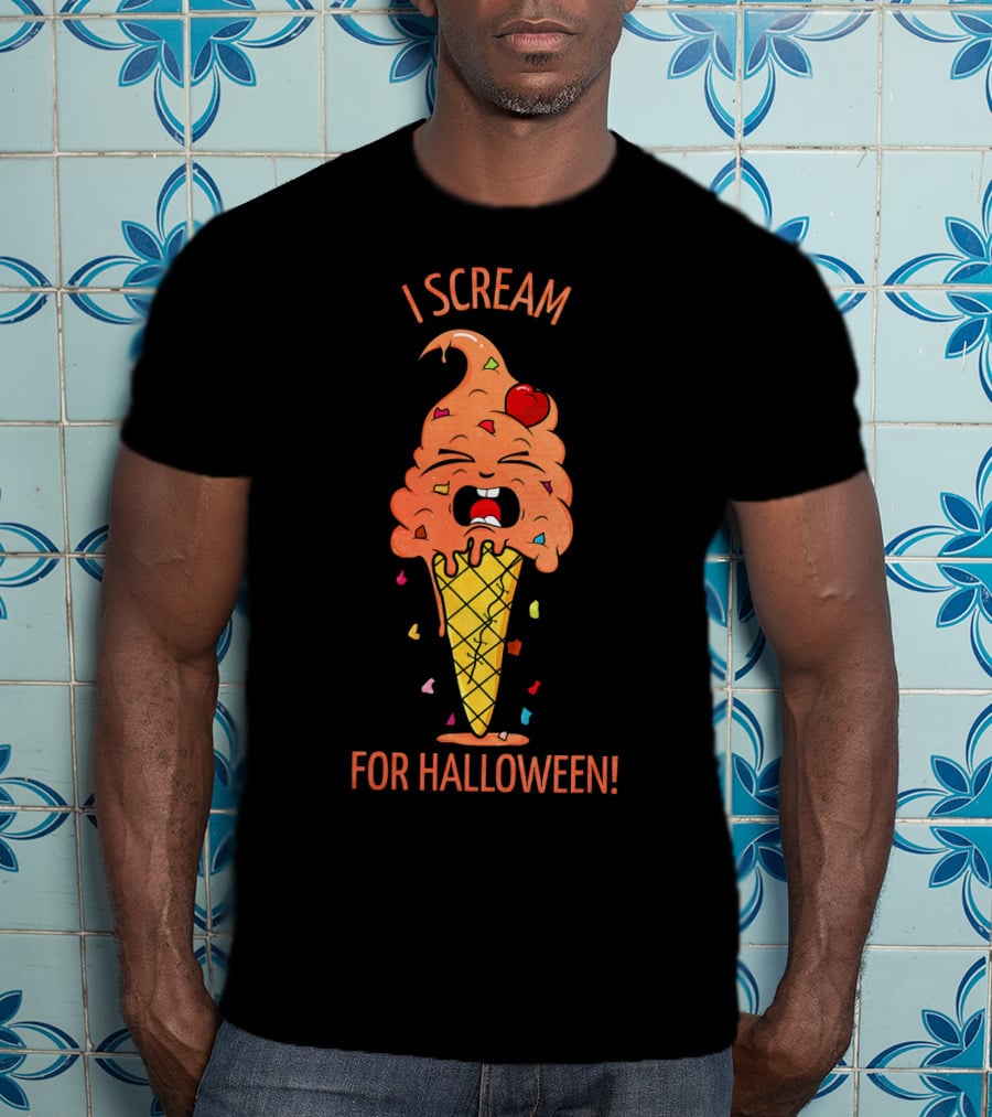 I Scream For Halloween Ice Cream Cone Monster Fun T-Shirt