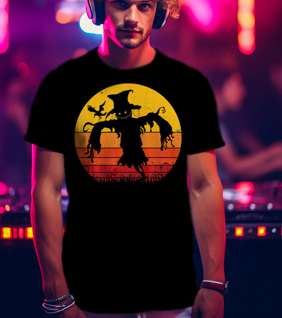 Vintage Scarecrow Retro Sunset T-Shirt