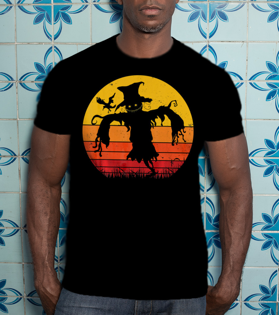 Vintage Scarecrow Retro Sunset T-Shirt