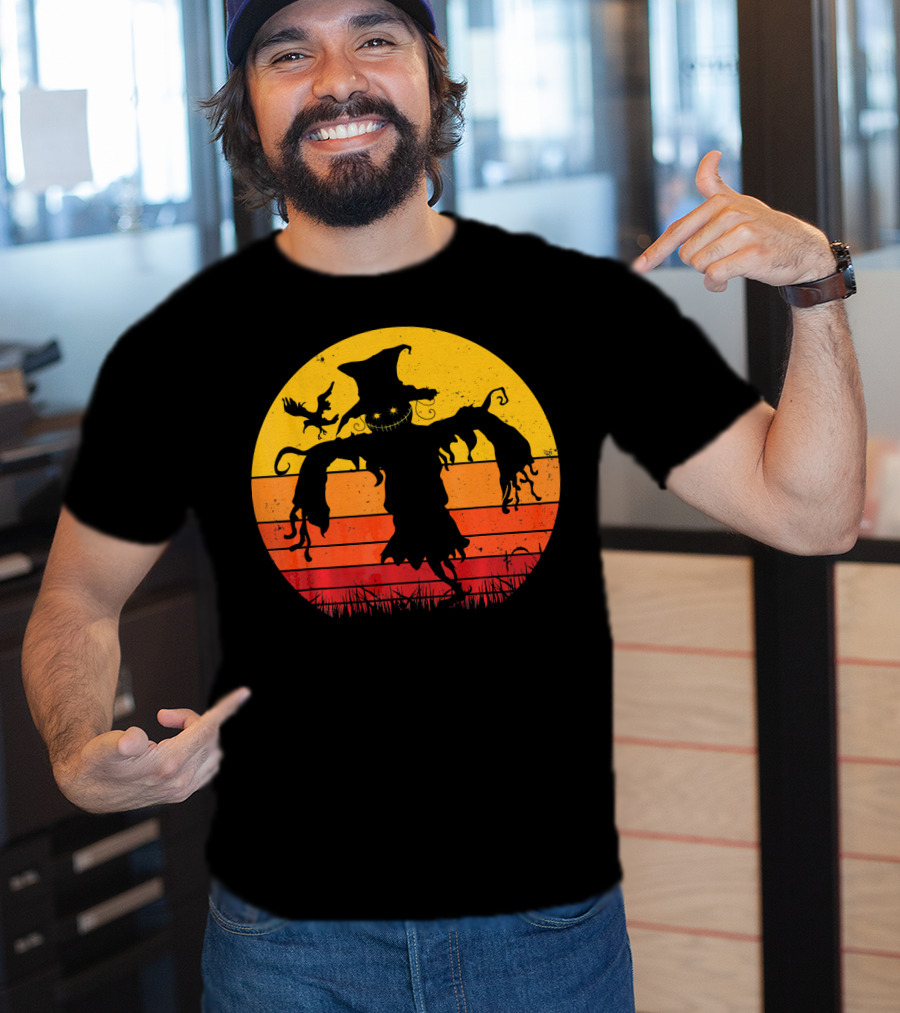 Vintage Scarecrow Retro Sunset T-Shirt
