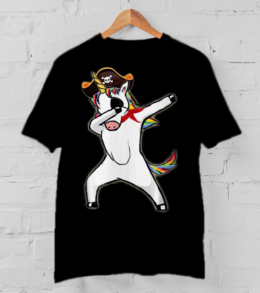 Funny Halloween Pirate Dab Unicorn T-Shirt