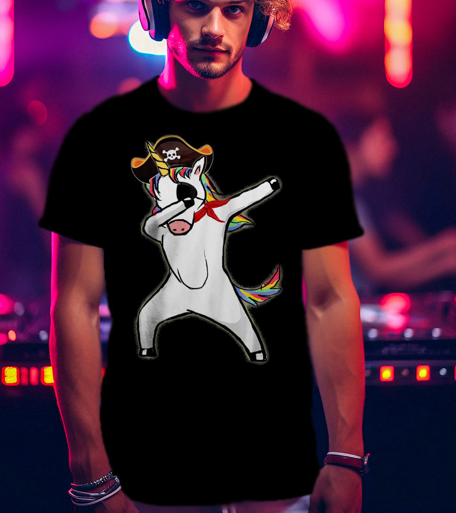 Funny Halloween Pirate Dab Unicorn T-Shirt