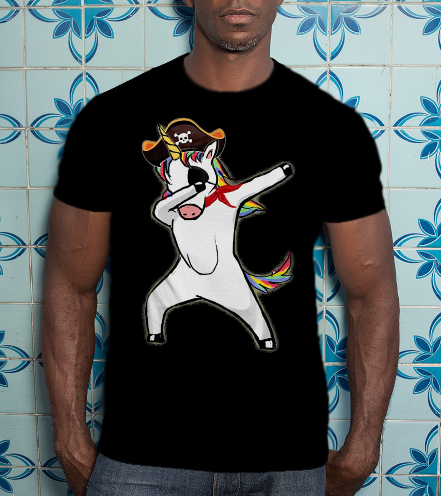 Funny Halloween Pirate Dab Unicorn T-Shirt