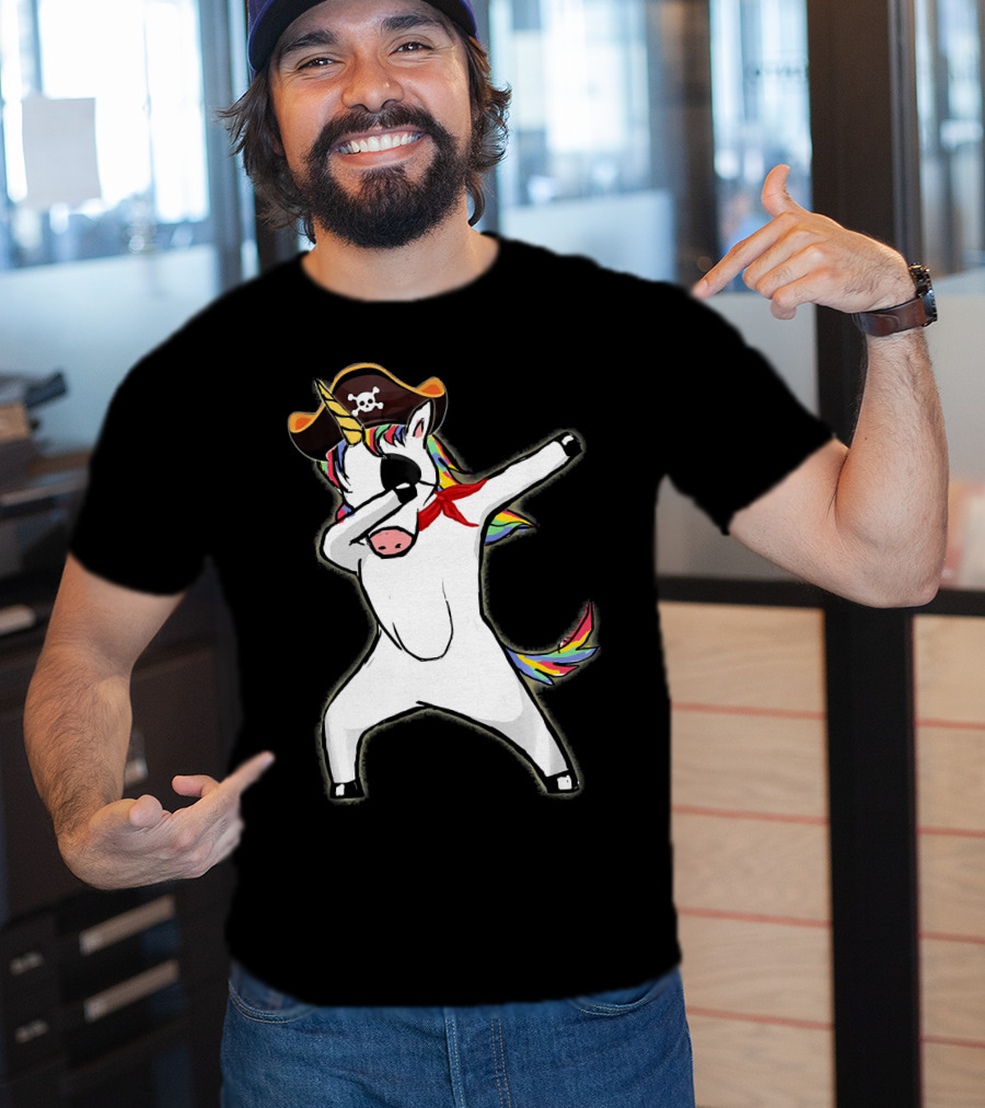 Funny Halloween Pirate Dab Unicorn T-Shirt