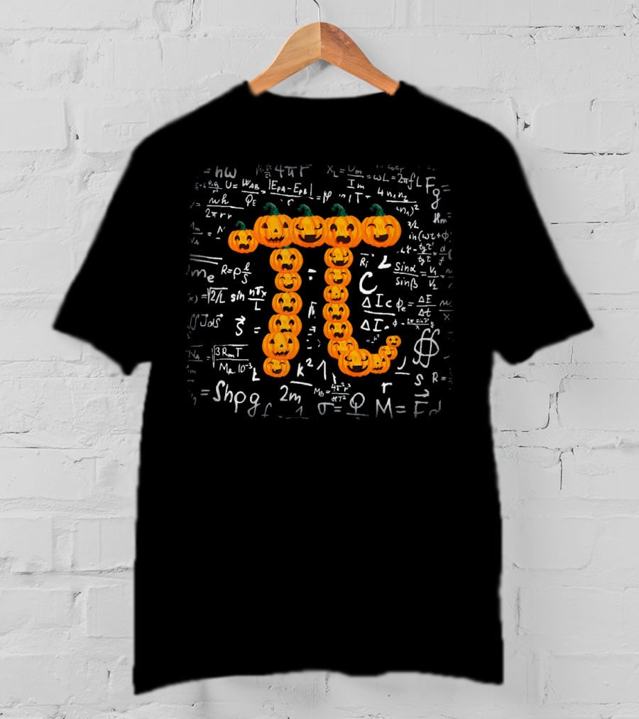 Pumpkin Pi Math Equation Symbols Halloween T-Shirt