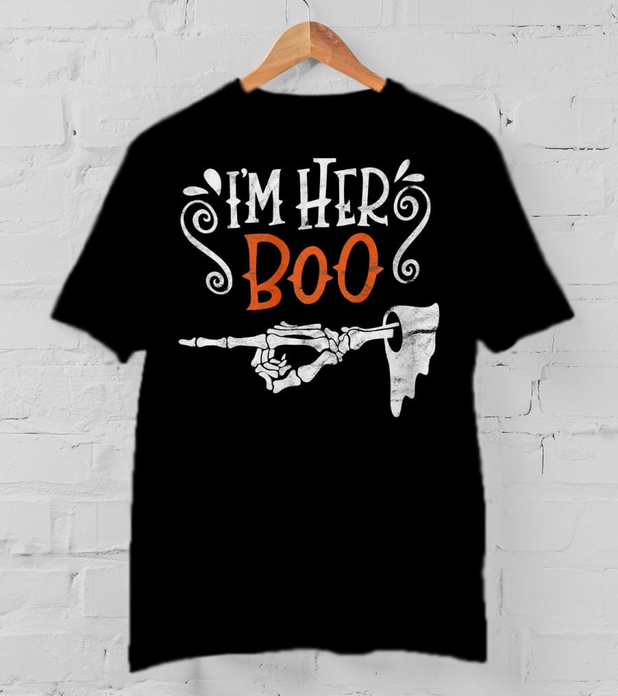I'm Her Boo Halloween Skeleton Hand Ghost T-Shirt