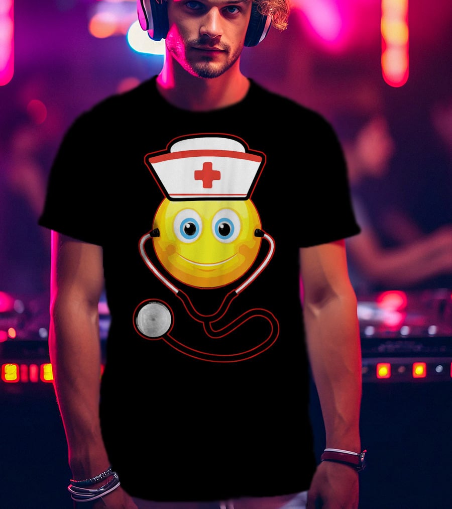 Smiley Nurse Stethoscope Halloween Girls T-Shirt