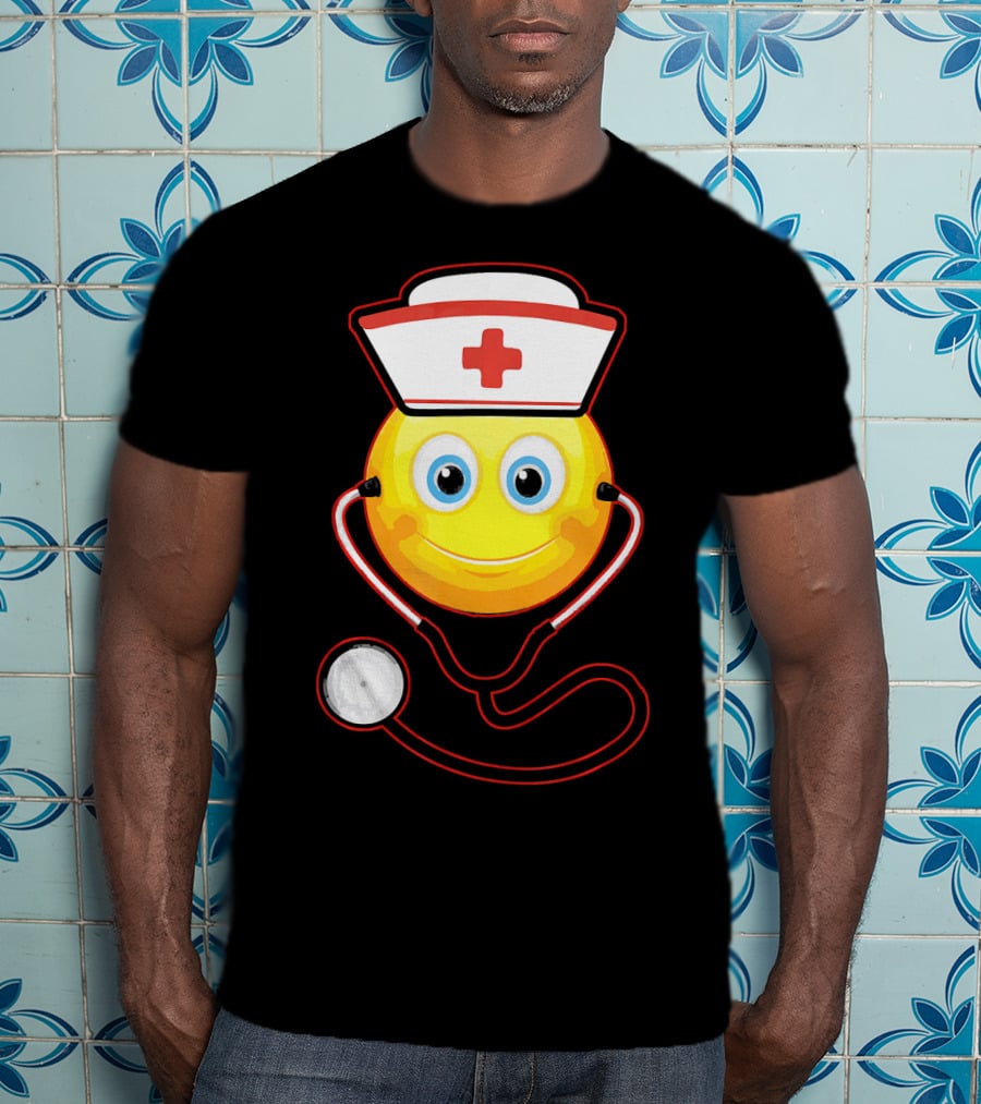 Smiley Nurse Stethoscope Halloween Girls T-Shirt