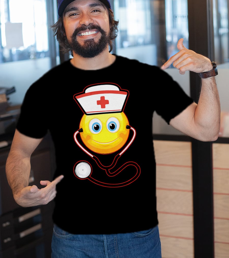 Smiley Nurse Stethoscope Halloween Girls T-Shirt