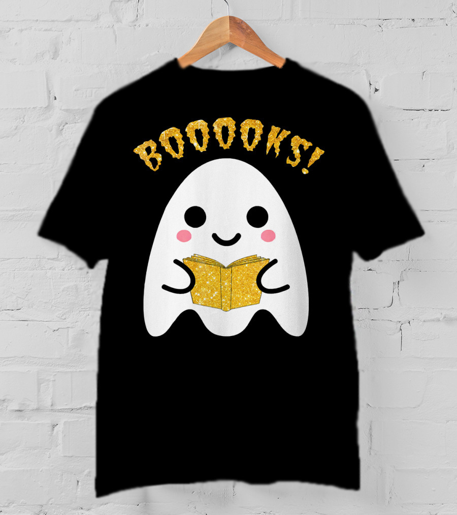 BOOOKS Ghost Reading Book Halloween Costume T-Shirt