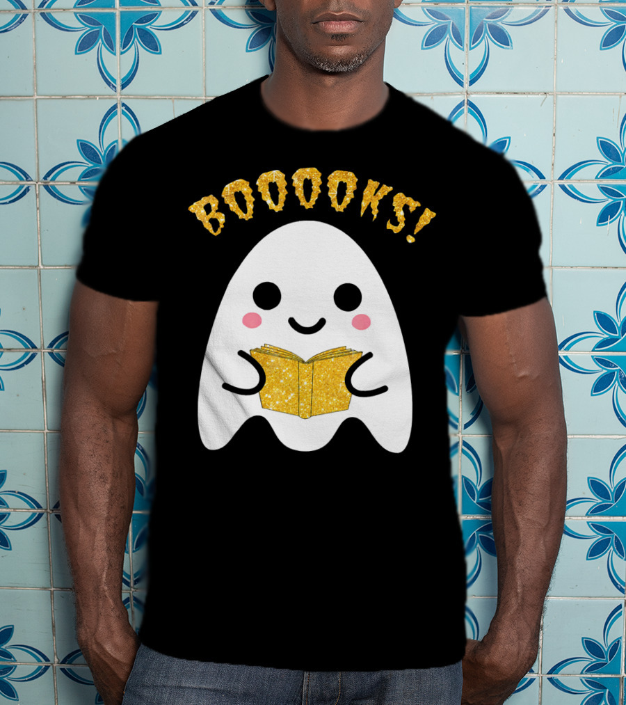 BOOOKS Ghost Reading Book Halloween Costume T-Shirt