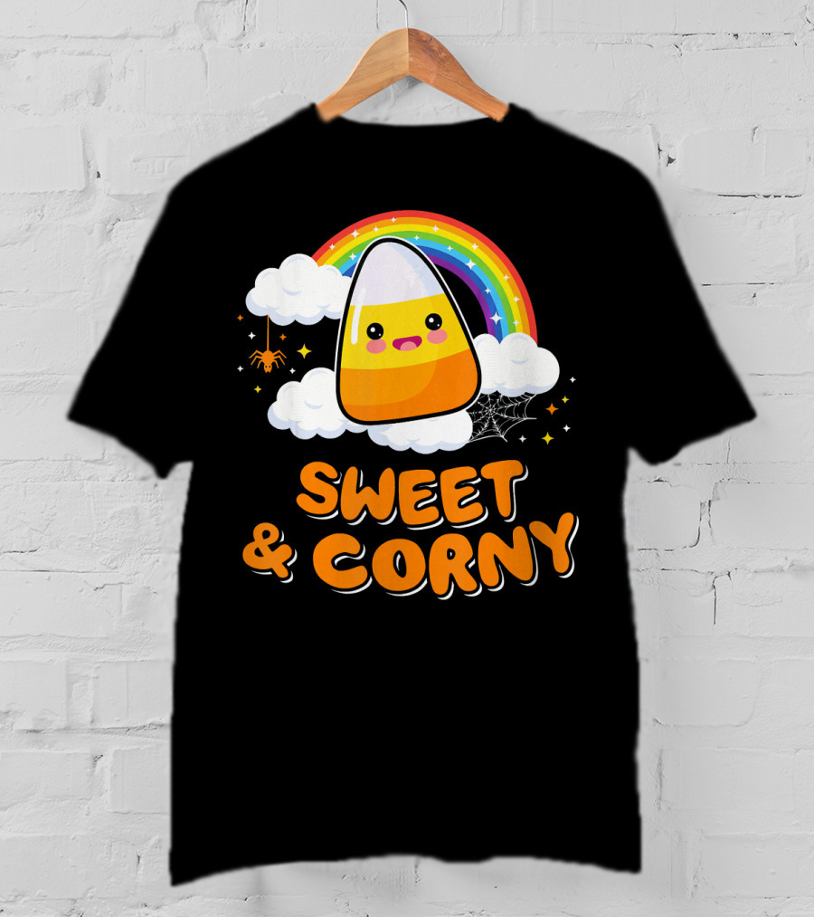 Sweet And Corny Cute Candy Corn Kawaii Halloween T-Shirt