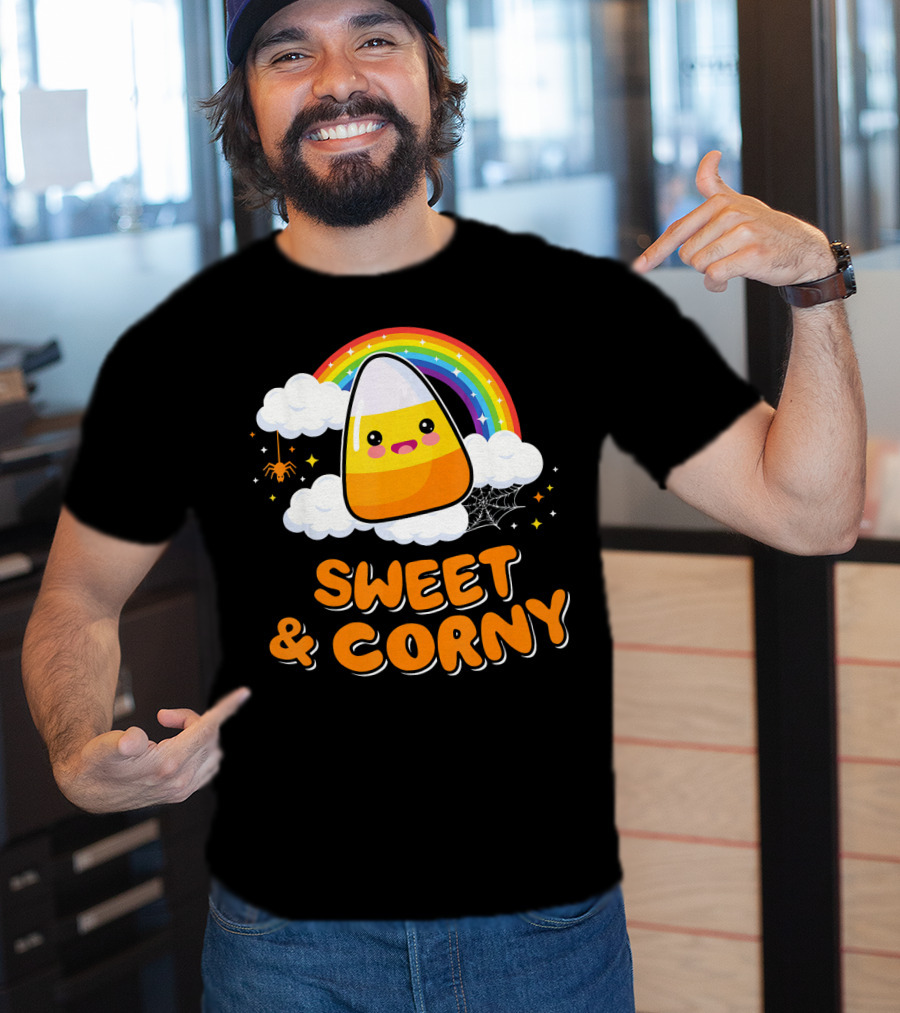 Sweet And Corny Cute Candy Corn Kawaii Halloween T-Shirt