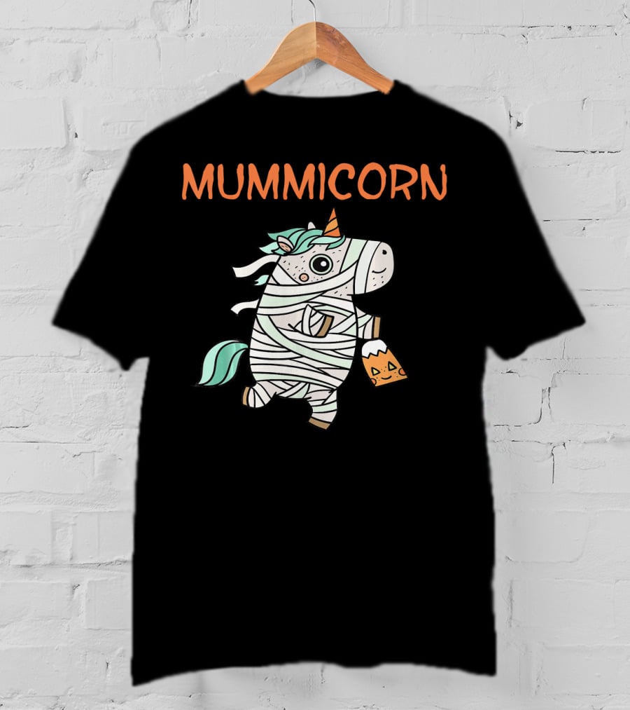 Mummicorn Funny Unicorn Mummy Halloween Candy Bag T-Shirt