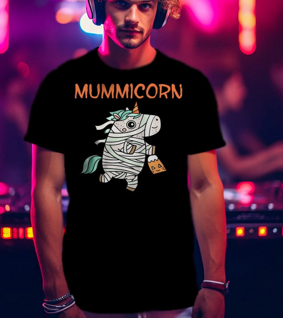 Mummicorn Funny Unicorn Mummy Halloween Candy Bag T-Shirt