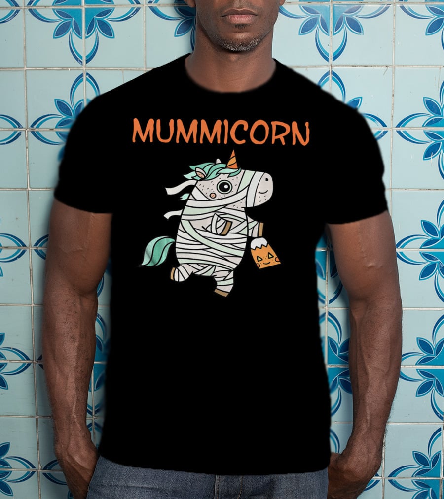 Mummicorn Funny Unicorn Mummy Halloween Candy Bag T-Shirt