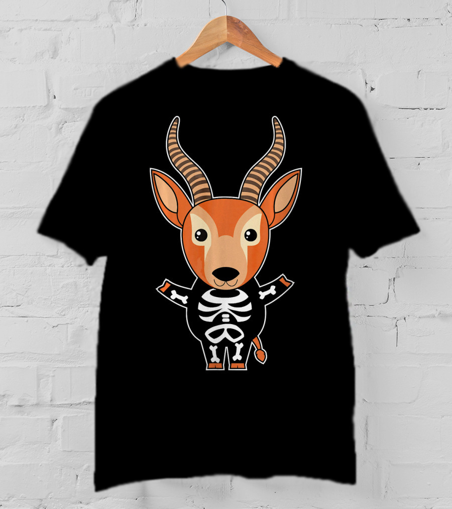 Antelope Skeleton Xray Costume Cute Easy Halloween T-Shirt