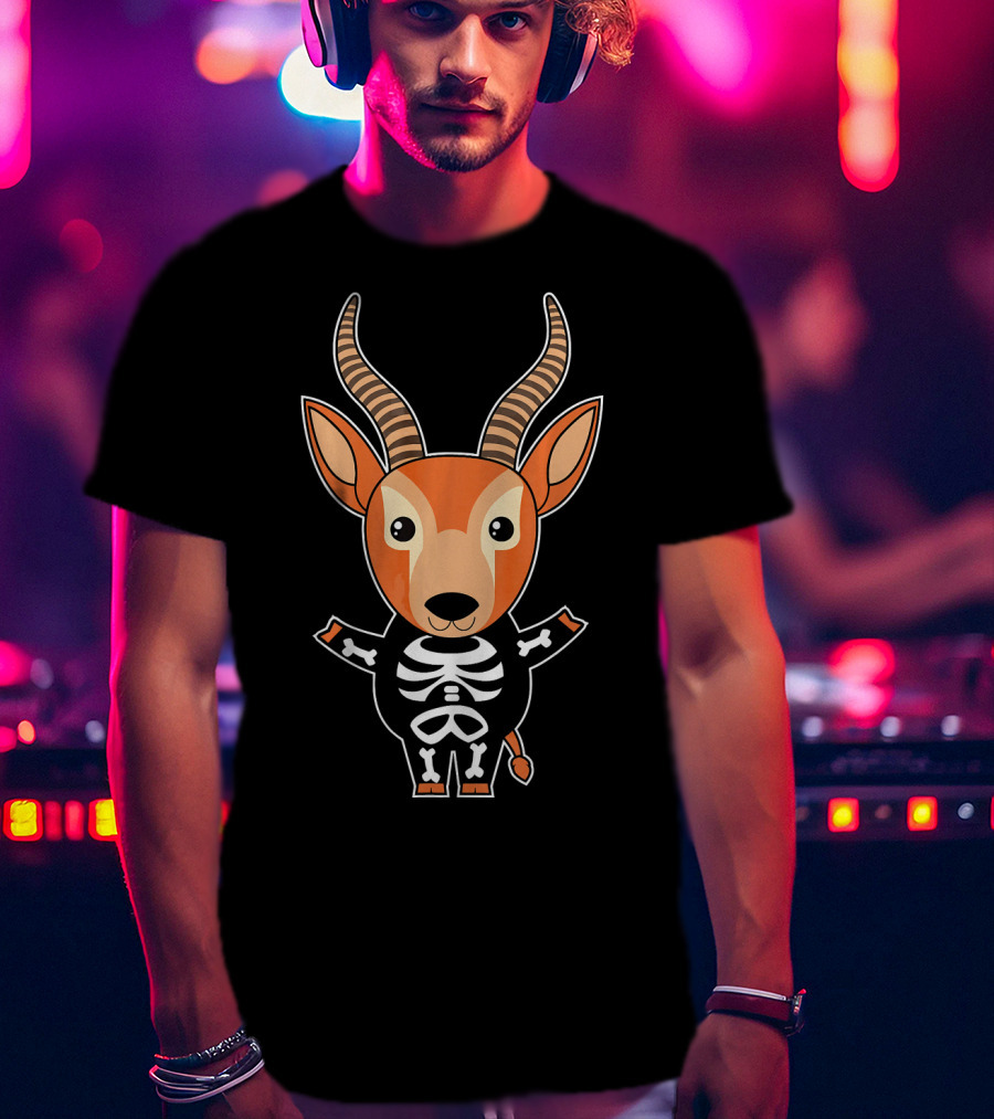 Antelope Skeleton Xray Costume Cute Easy Halloween T-Shirt