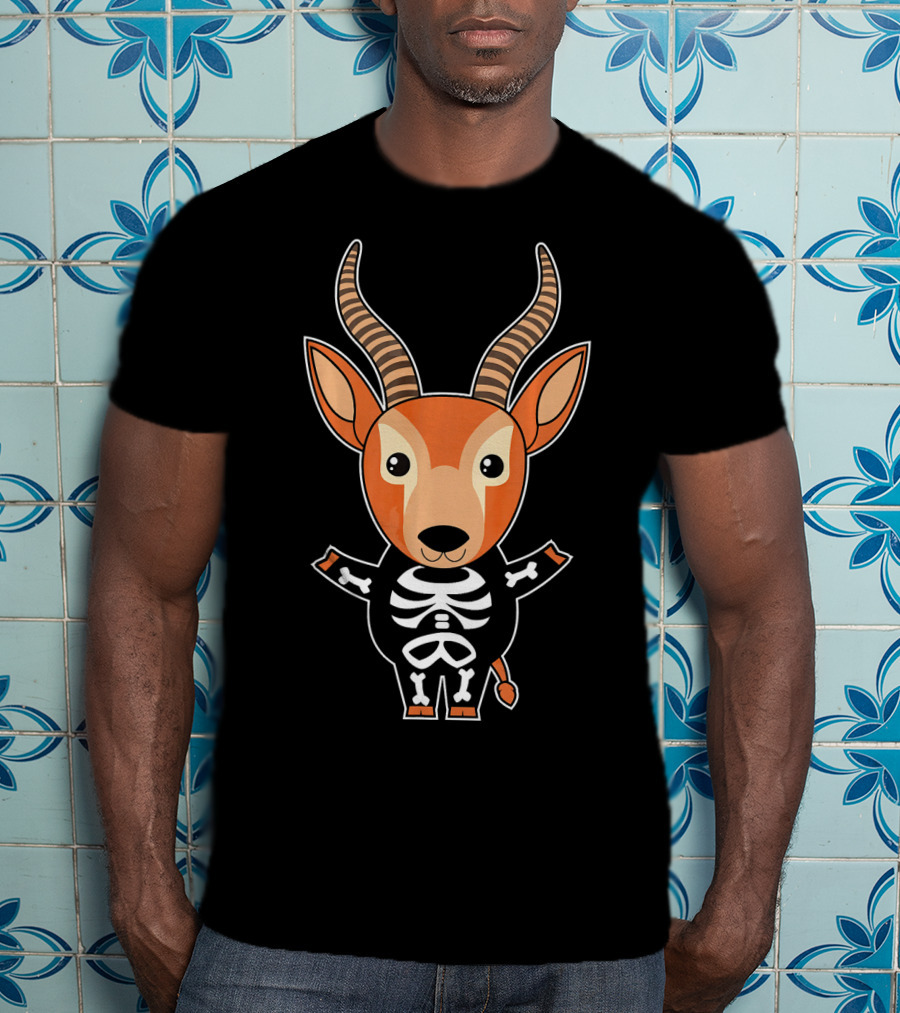 Antelope Skeleton Xray Costume Cute Easy Halloween T-Shirt