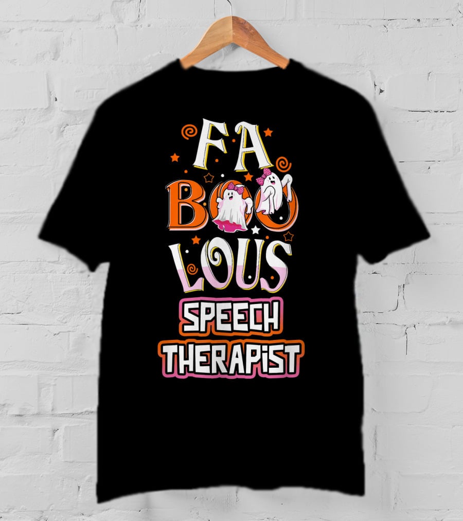 FA BOO Lous Speech Therapist Cute Ghosts T-Shirt