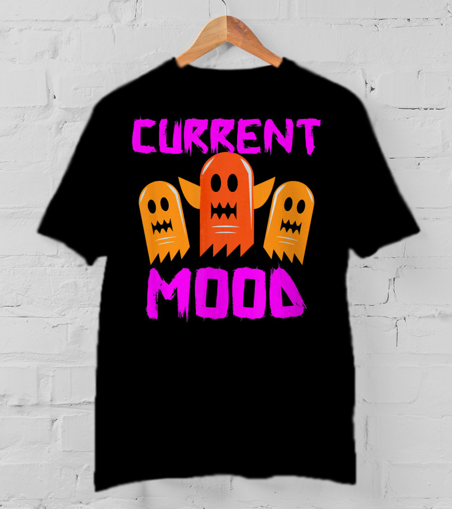Halloween Current Mood Funny Ghouls Ghost Trio T-Shirt