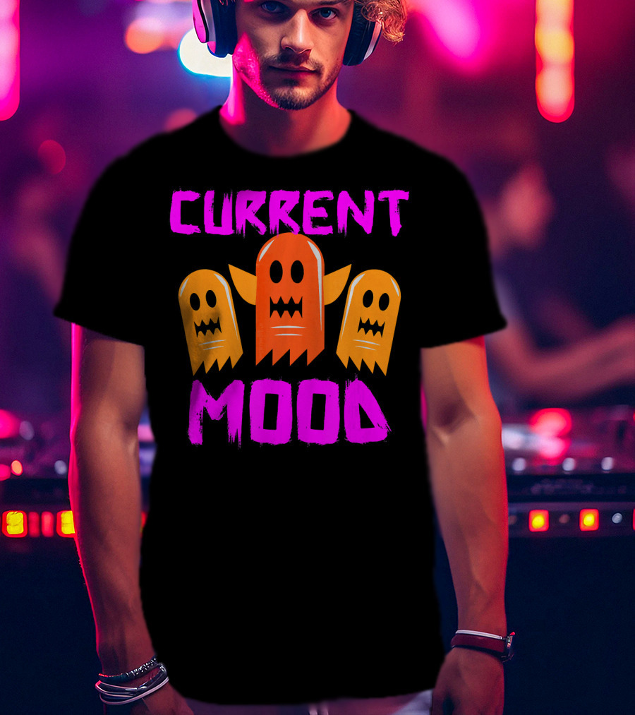 Halloween Current Mood Funny Ghouls Ghost Trio T-Shirt
