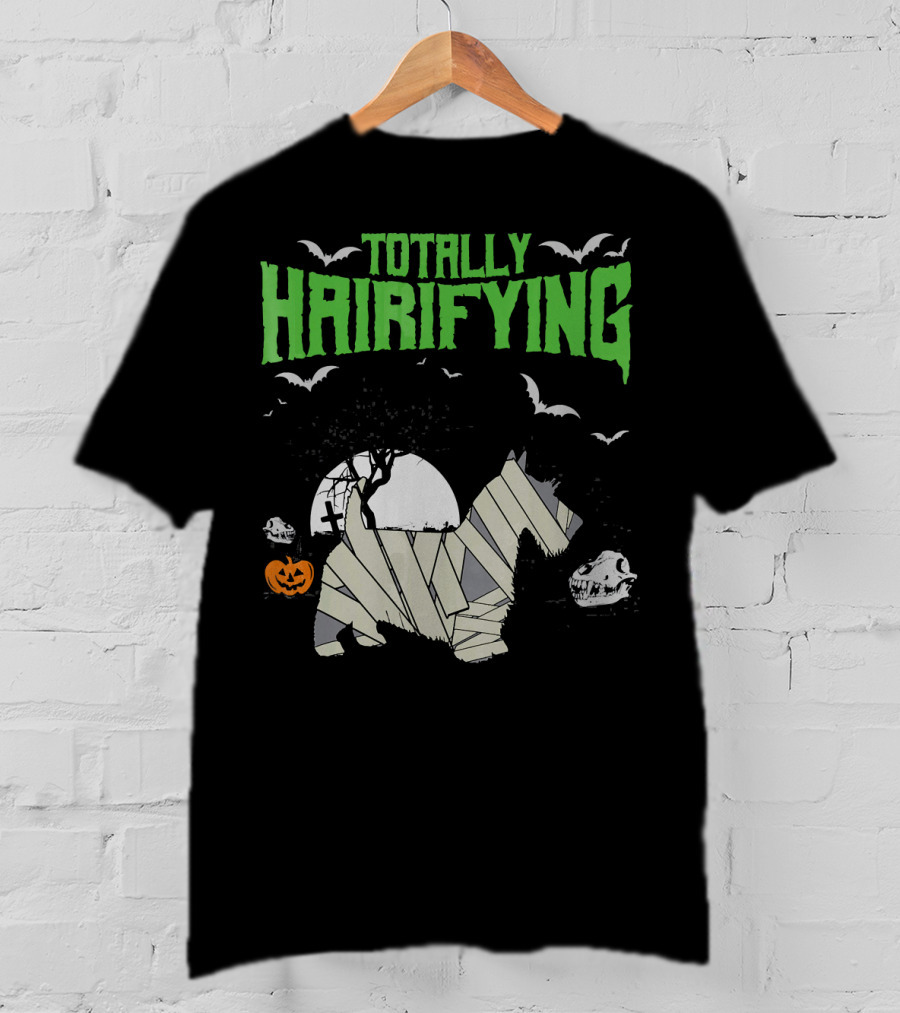 Totally Hairifying Frightening Mummy Sco Halloween Scene T-Shirt