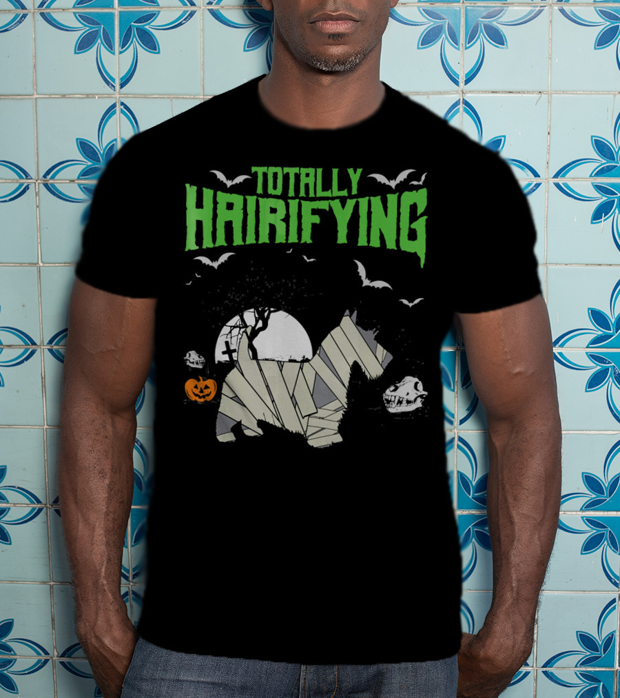 Totally Hairifying Frightening Mummy Sco Halloween Scene T-Shirt