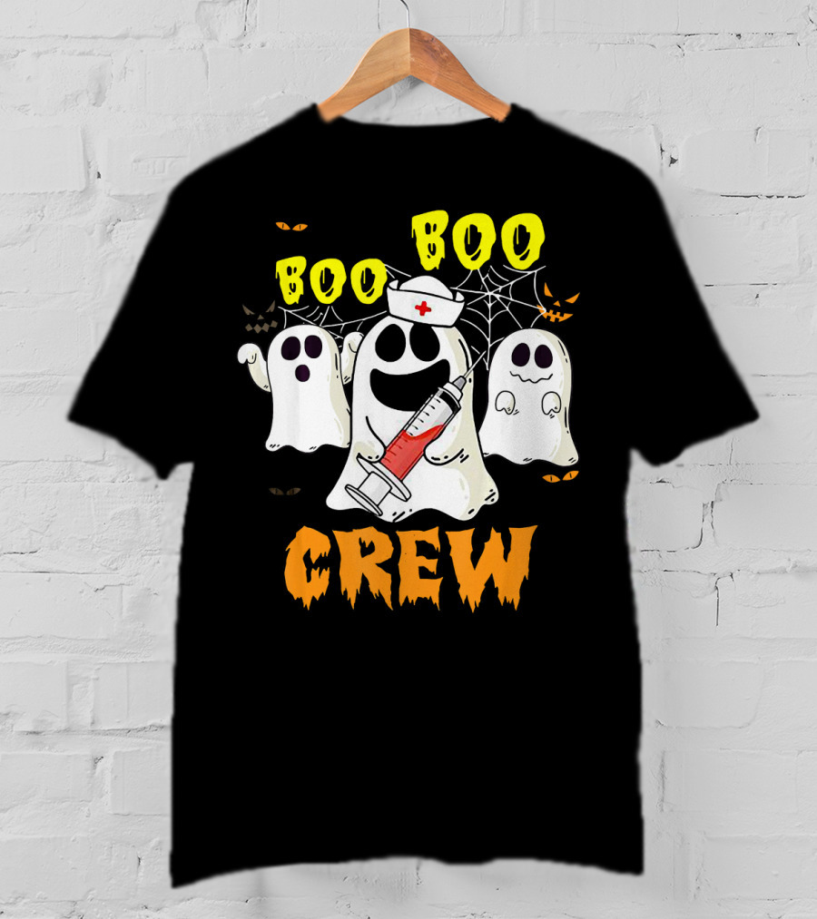 Boo Boo Ghost Nurse Crew Halloween Spooky Nurse Team T-Shirt