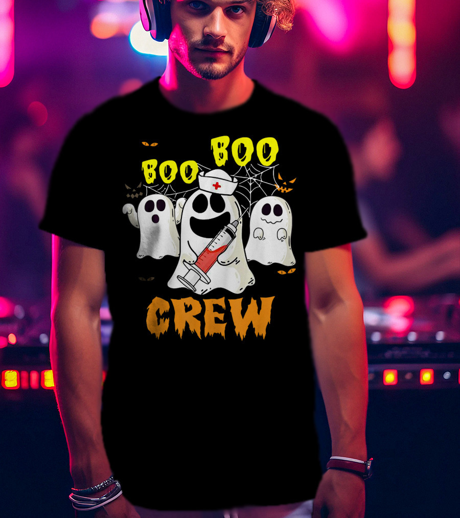 Boo Boo Ghost Nurse Crew Halloween Spooky Nurse Team T-Shirt
